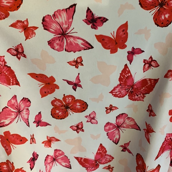 Jones New York Collection Butterfly Print Popover Blouse Size 8 - Picture 6 of 12